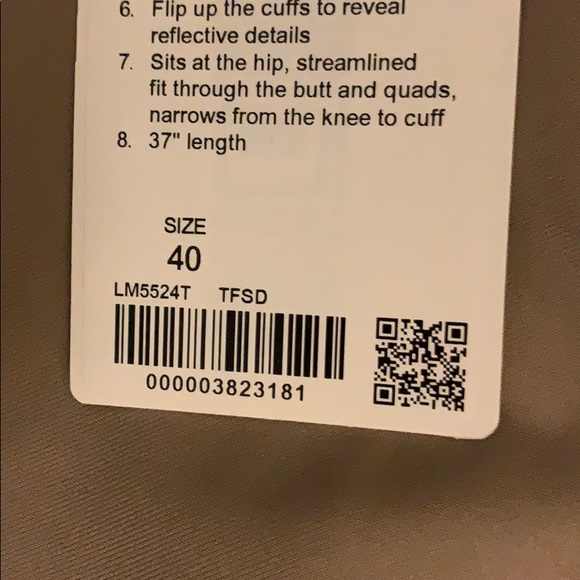 NWT Lululemon Commission Pants 40x37 - Picture 3 of 3